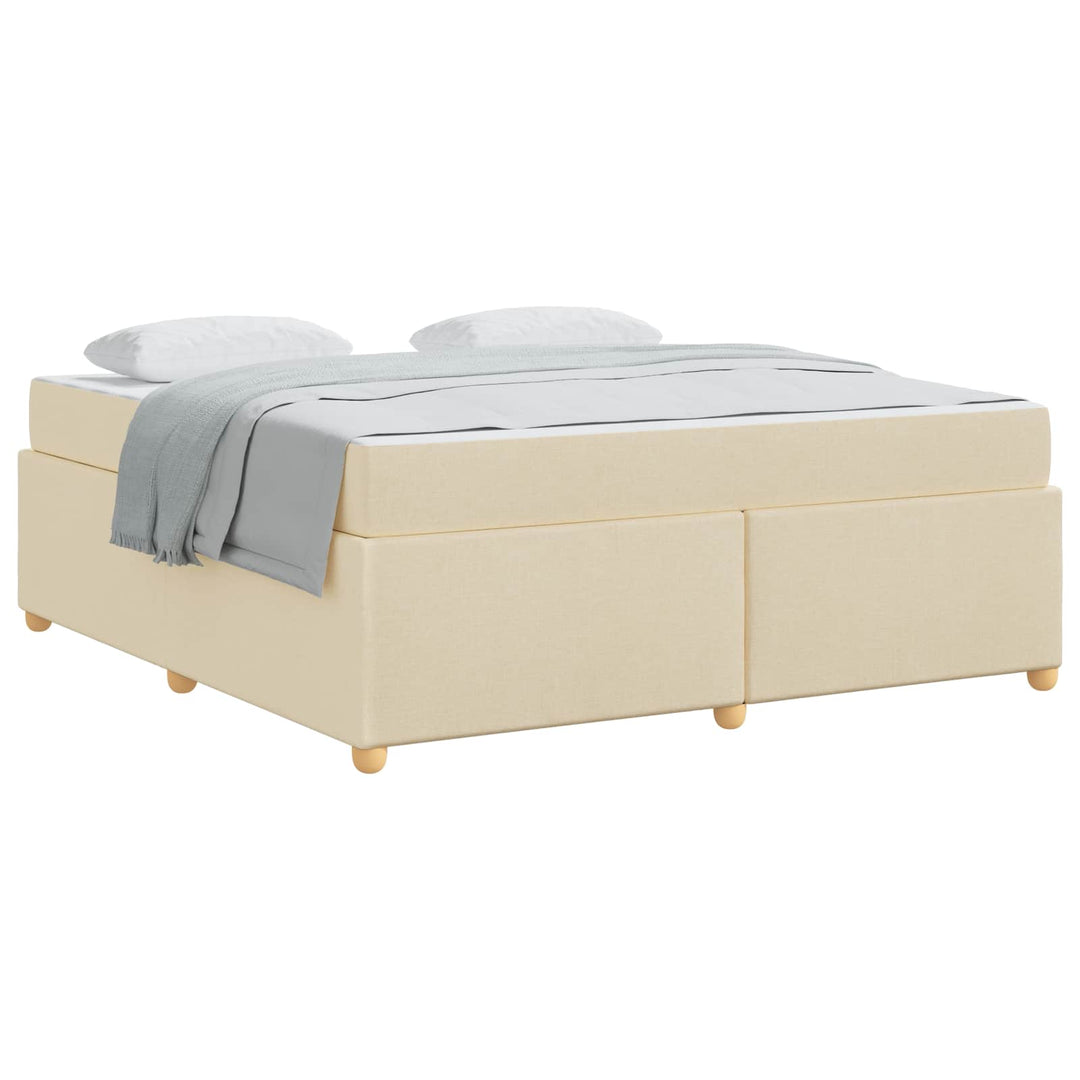 Sengestel med madras Creme 180 x 200 cm Stof
