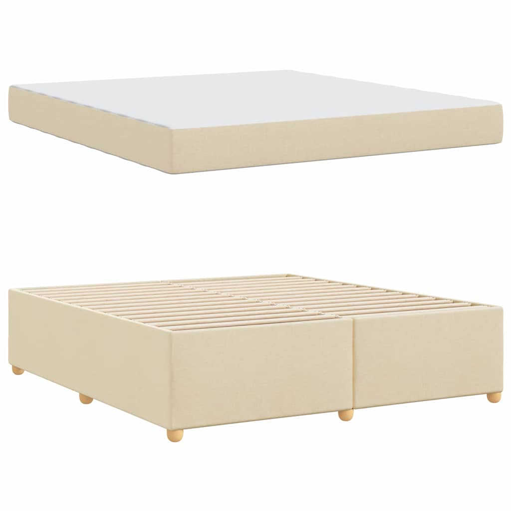 Sengestel med madras Creme 180 x 200 cm Stof