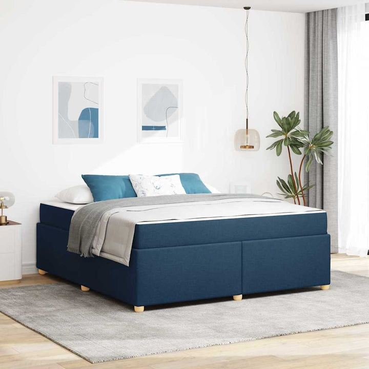 Sengestel med madras Blå 180 x 200 cm Stof