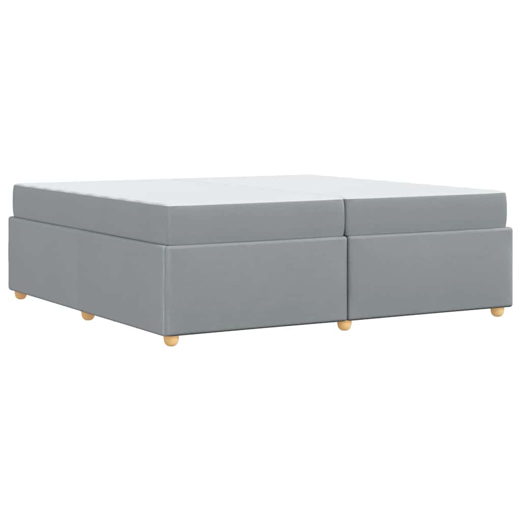 Sengestel med madras Lysegrå 200 x 200 cm Stof