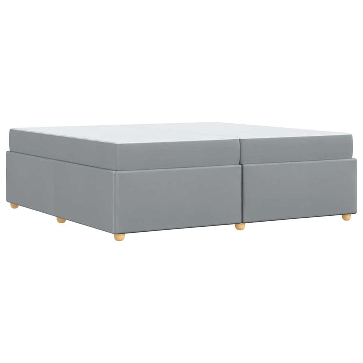 Sengestel med madras Lysegrå 200 x 200 cm Stof