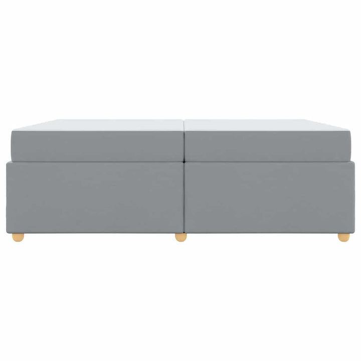 Sengestel med madras Lysegrå 200 x 200 cm Stof