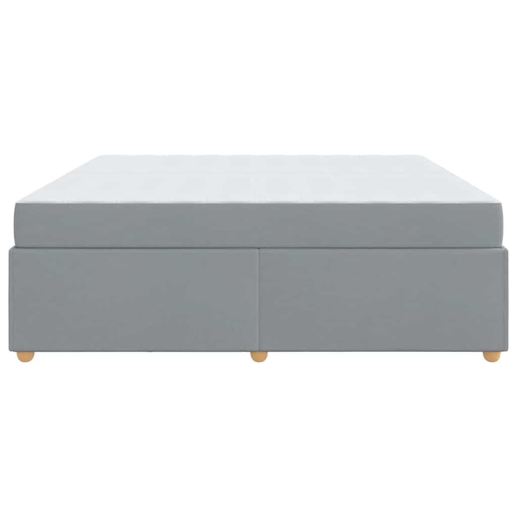 Sengestel med madras Lysegrå 200 x 200 cm Stof