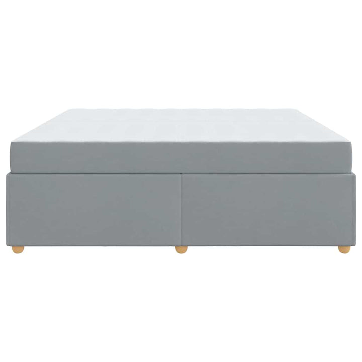 Sengestel med madras Lysegrå 200 x 200 cm Stof