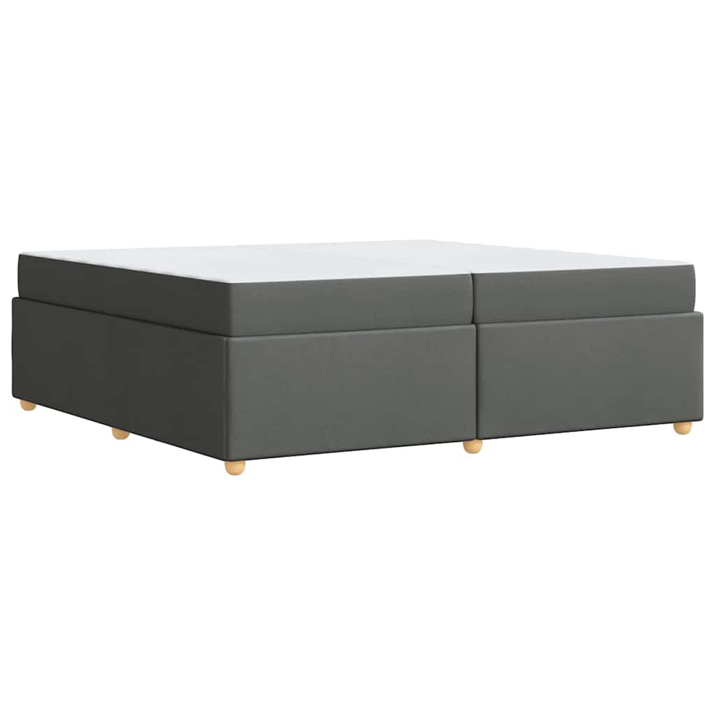 Sengestel med madras Mørkegrå 200 x 200 cm Stof