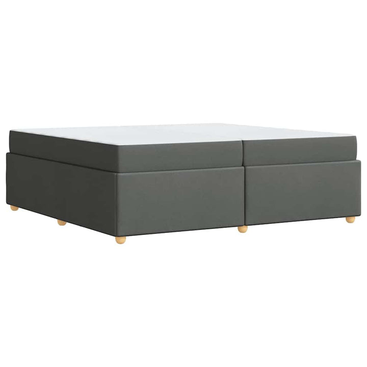 Sengestel med madras Mørkegrå 200 x 200 cm Stof