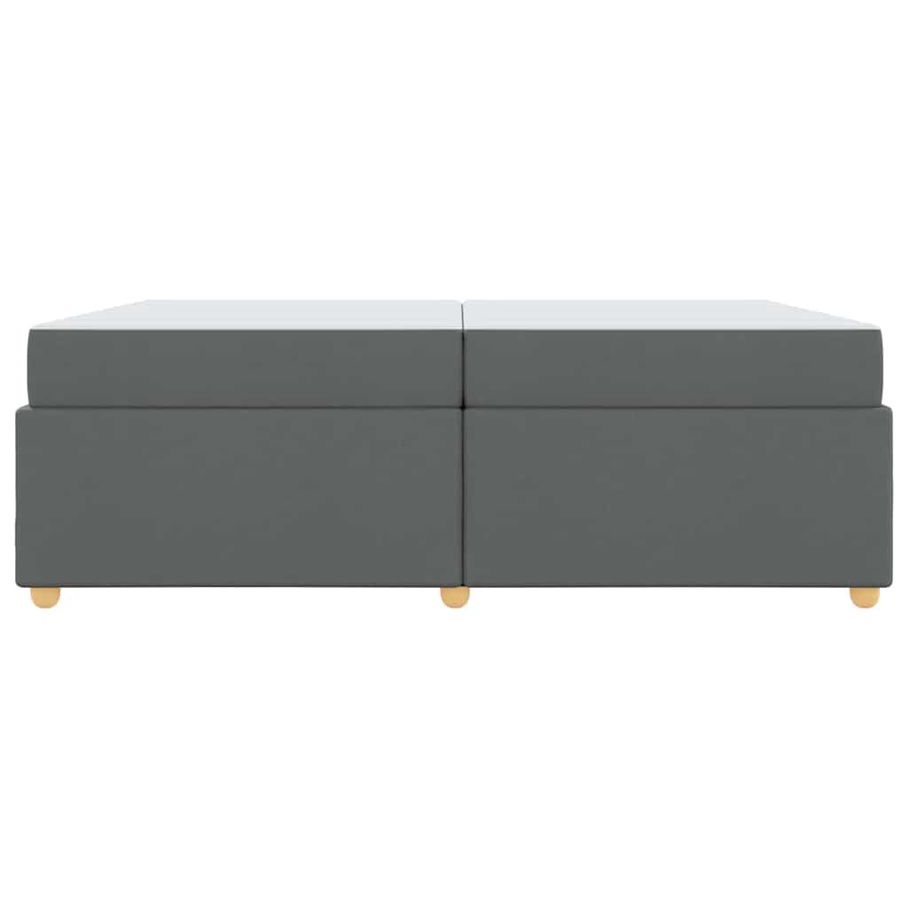 Sengestel med madras Mørkegrå 200 x 200 cm Stof