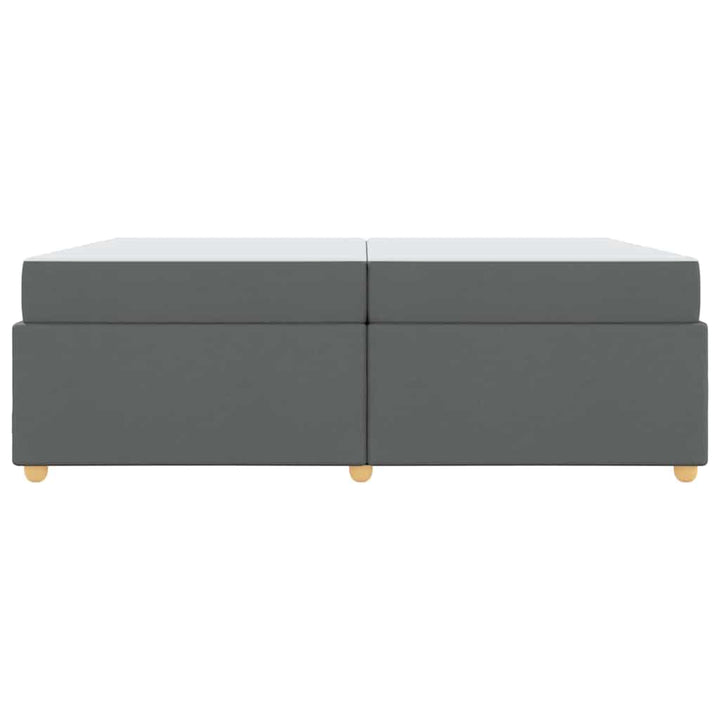 Sengestel med madras Mørkegrå 200 x 200 cm Stof