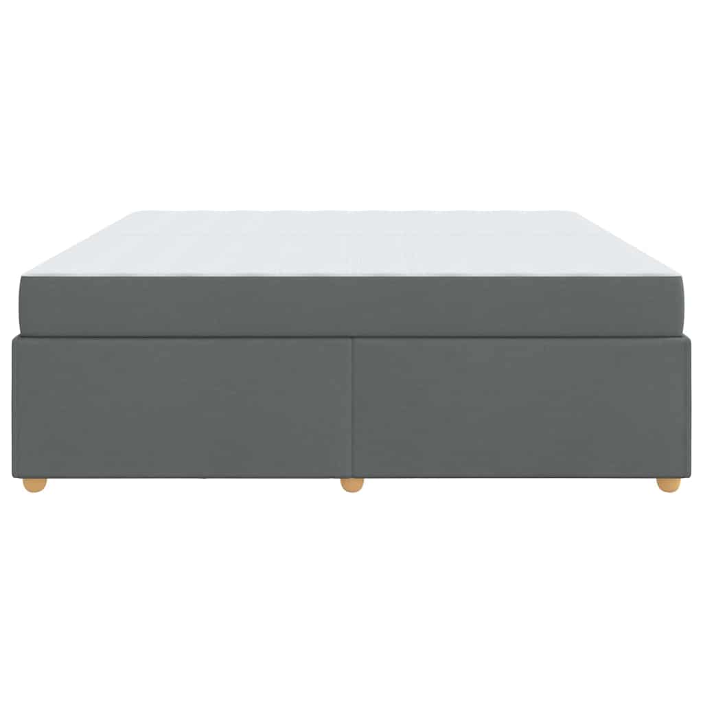 Sengestel med madras Mørkegrå 200 x 200 cm Stof