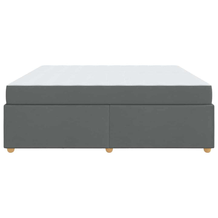 Sengestel med madras Mørkegrå 200 x 200 cm Stof