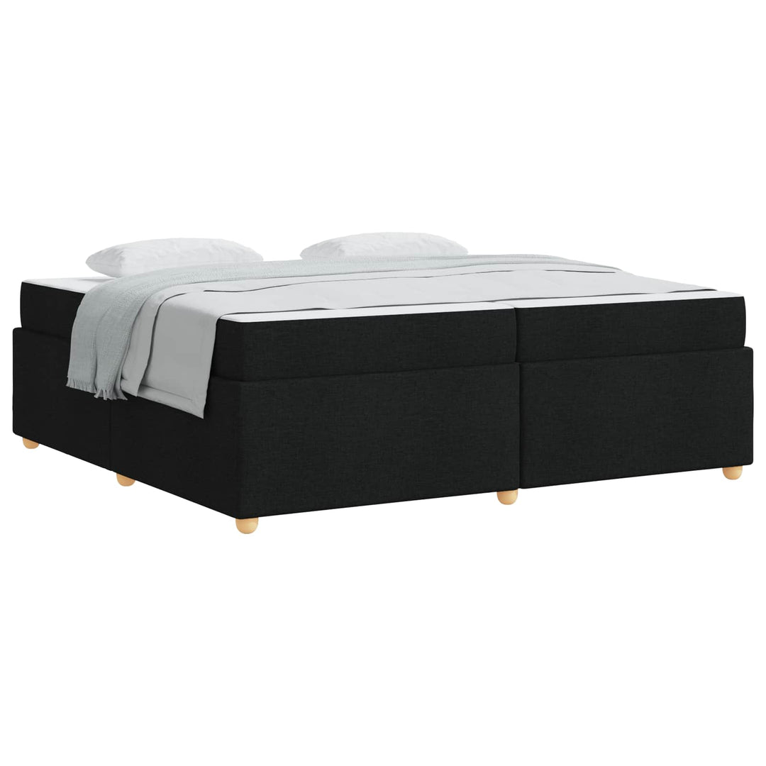 Sengestel med madras Sort 200 x 200 cm Stof