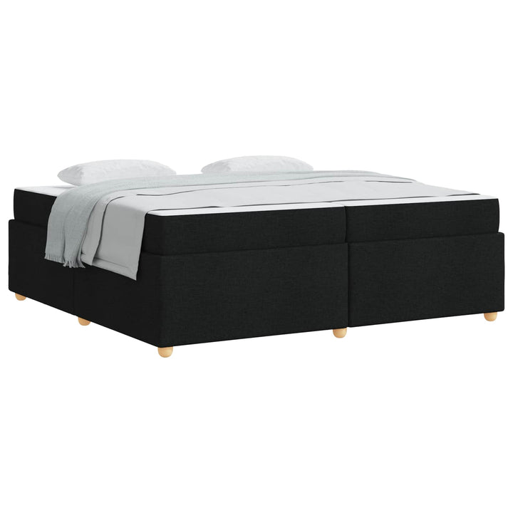 Sengestel med madras Sort 200 x 200 cm Stof