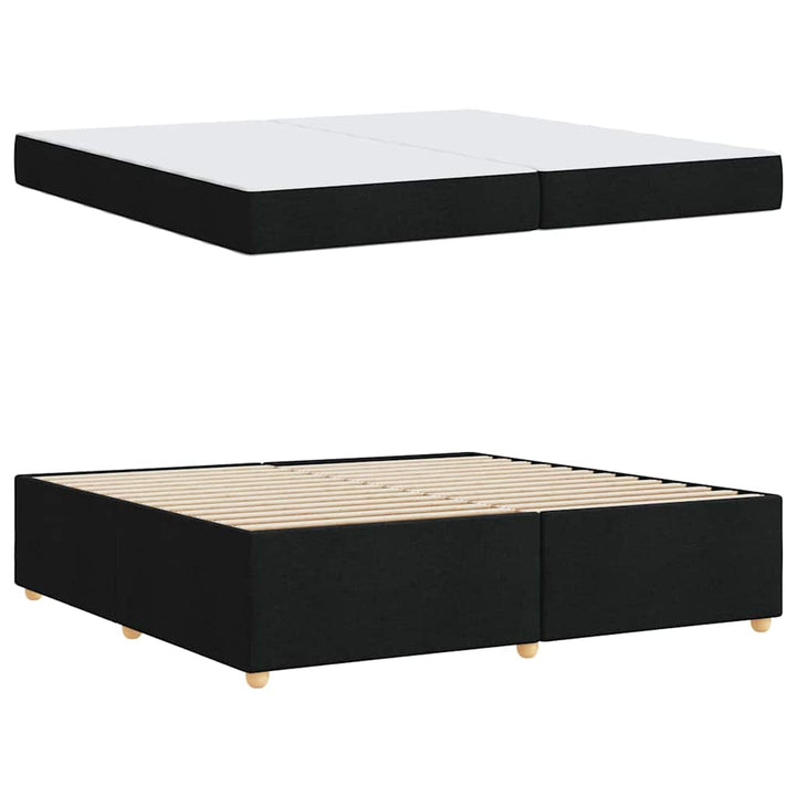 Sengestel med madras Sort 200 x 200 cm Stof