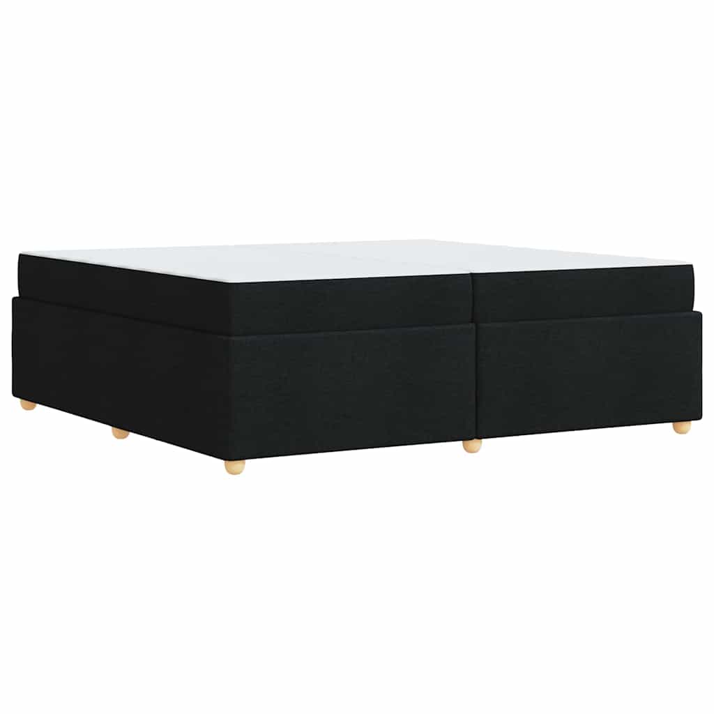 Sengestel med madras Sort 200 x 200 cm Stof