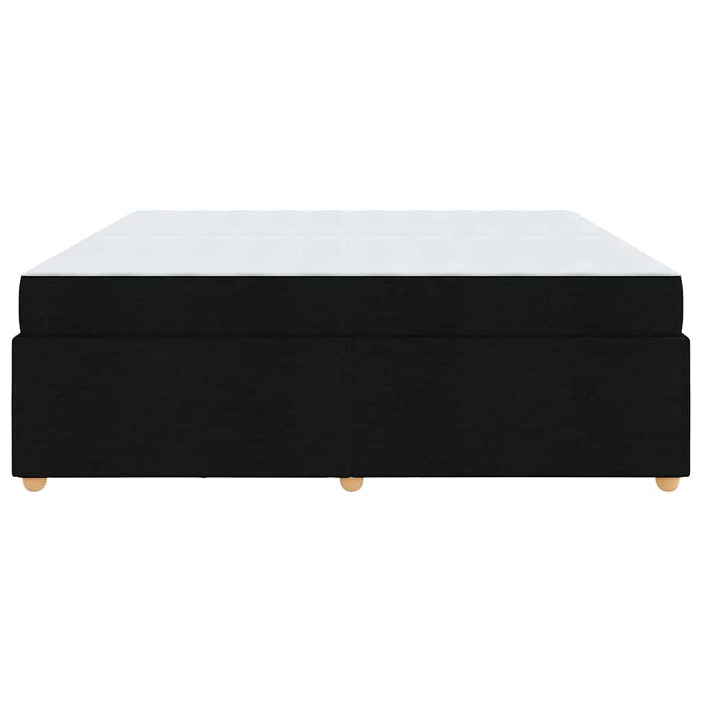 Sengestel med madras Sort 200 x 200 cm Stof