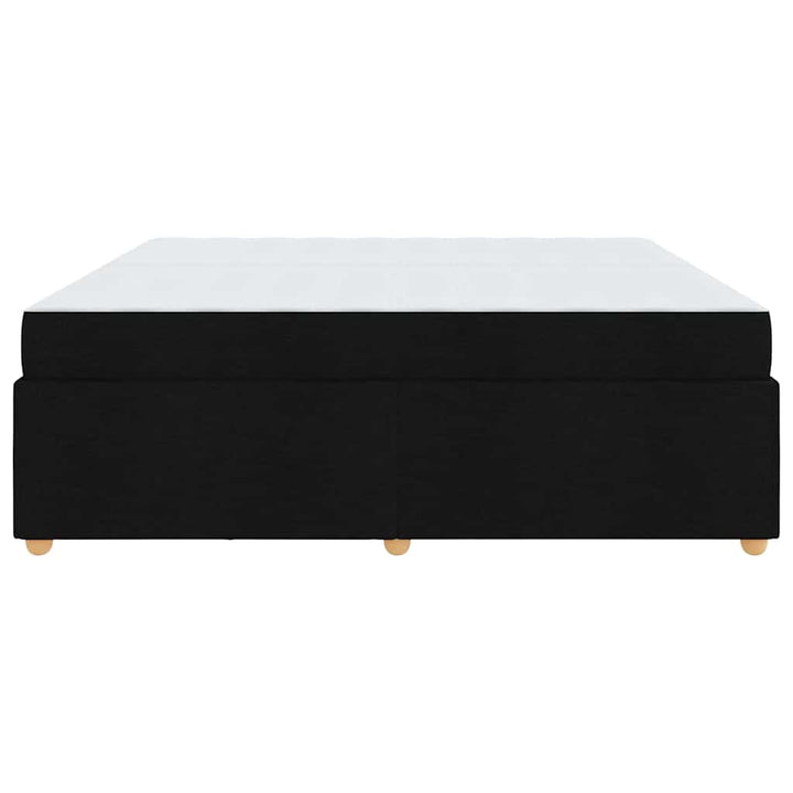 Sengestel med madras Sort 200 x 200 cm Stof