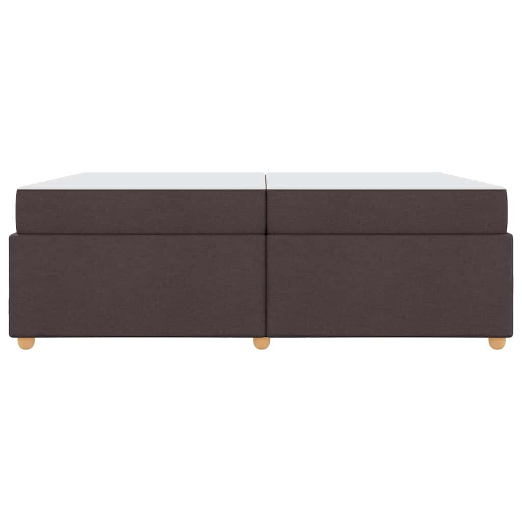 Sengestel med madras Mørk Brun 200 x 200 cm Stof