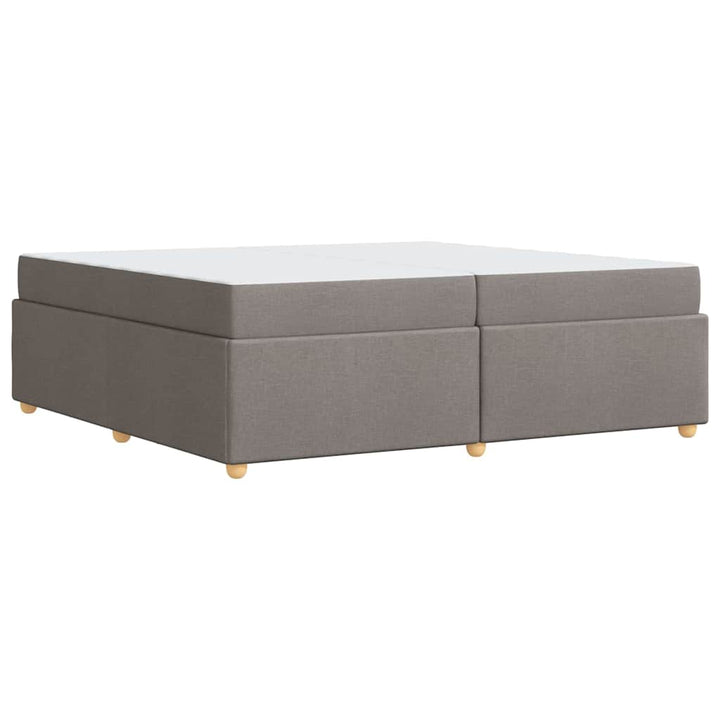 Sengestel med madras Gråbrun 200 x 200 cm Stof