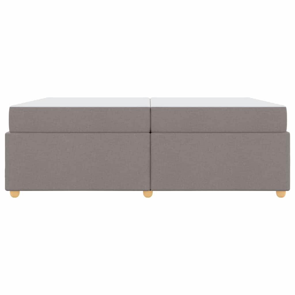 Sengestel med madras Gråbrun 200 x 200 cm Stof