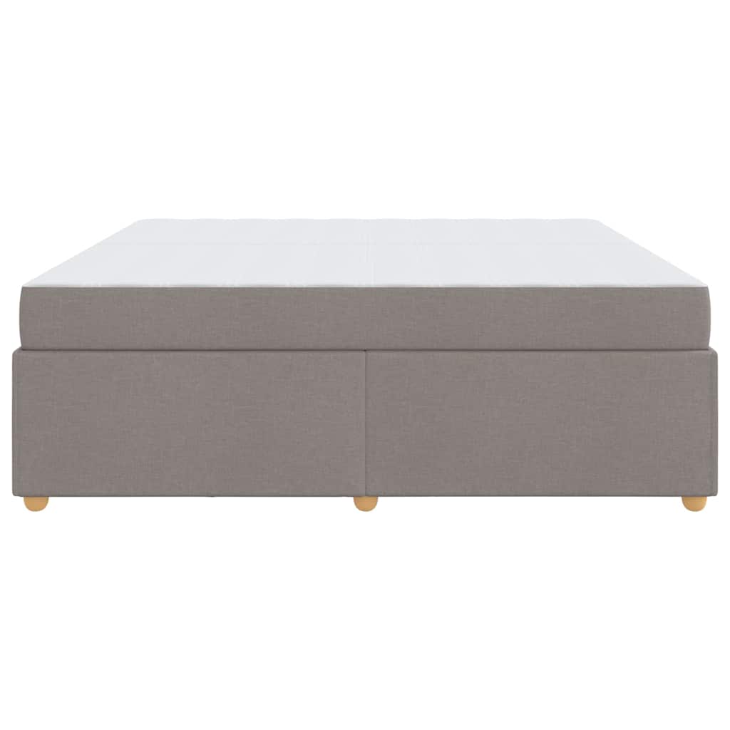 Sengestel med madras Gråbrun 200 x 200 cm Stof