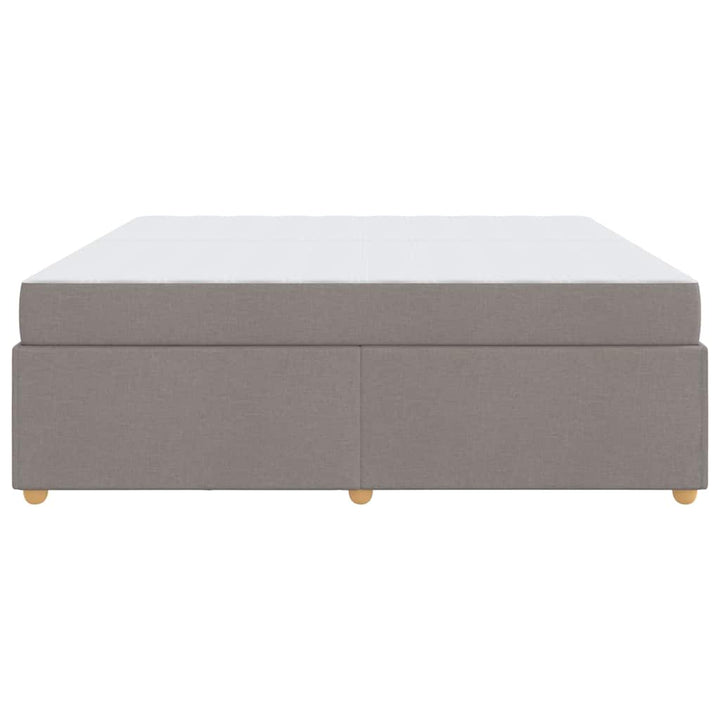 Sengestel med madras Gråbrun 200 x 200 cm Stof