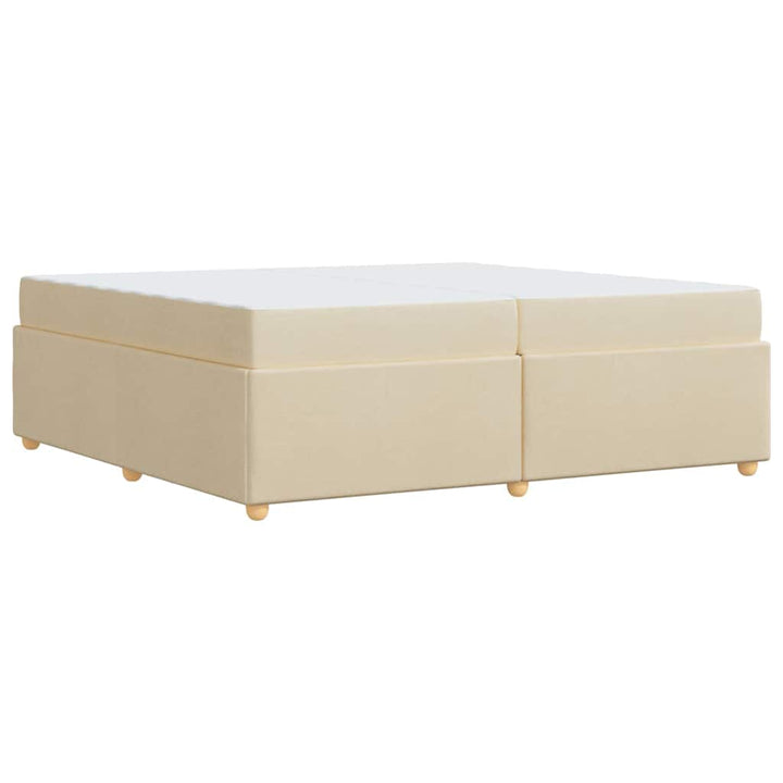 Sengestel med madras Creme 200 x 200 cm Stof