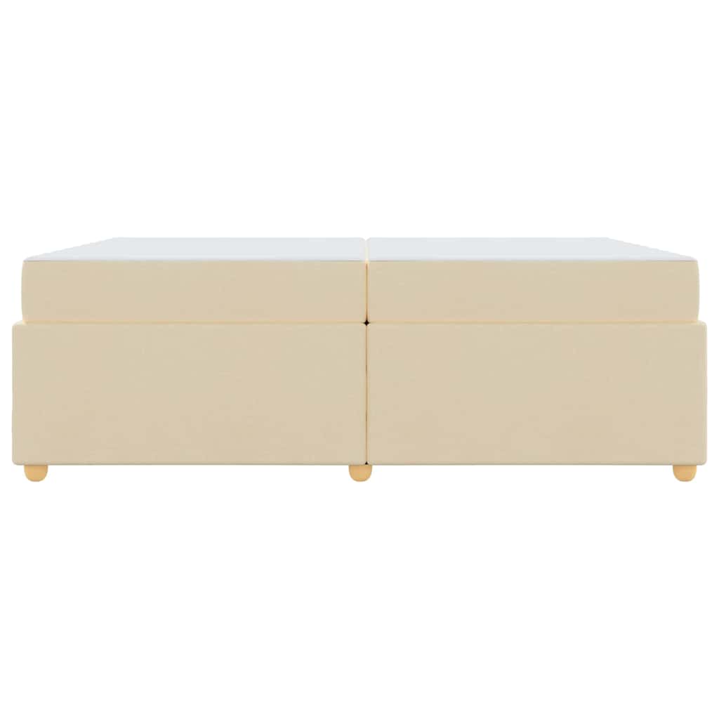 Sengestel med madras Creme 200 x 200 cm Stof