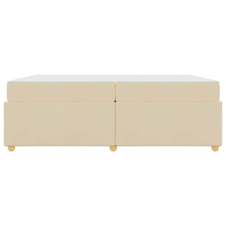 Sengestel med madras Creme 200 x 200 cm Stof