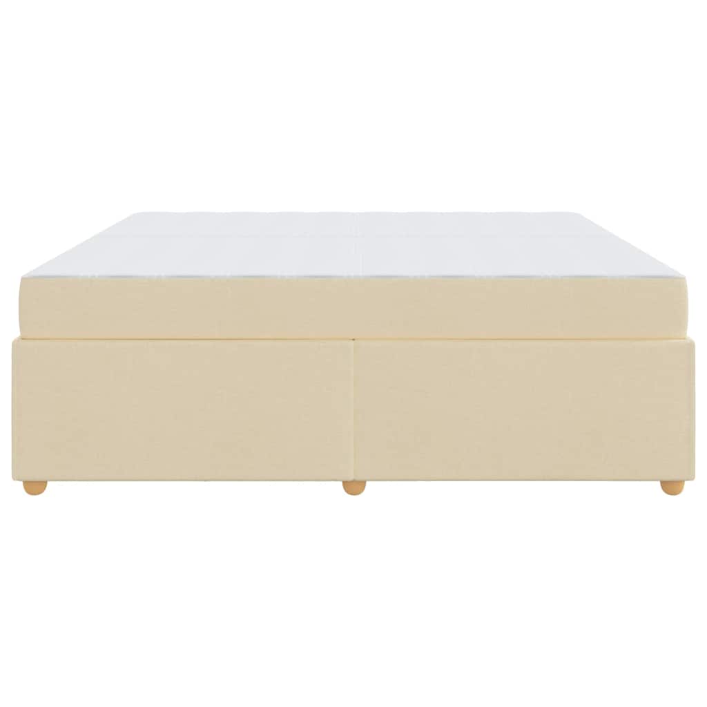 Sengestel med madras Creme 200 x 200 cm Stof