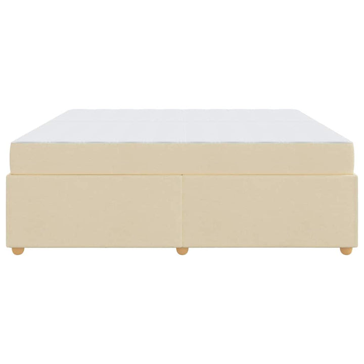 Sengestel med madras Creme 200 x 200 cm Stof