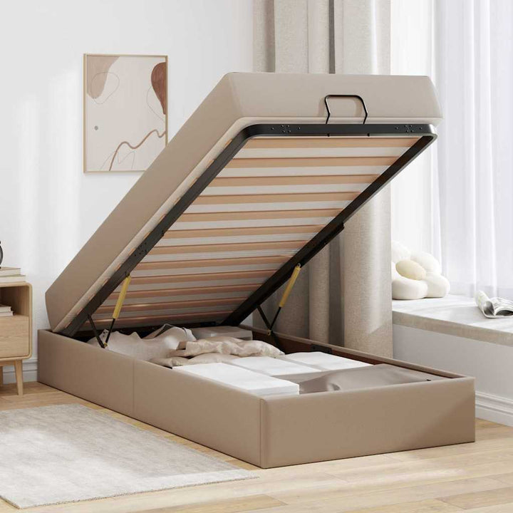 Sengeramme med madras Andet 2 stk. Gyldenbrun PVC