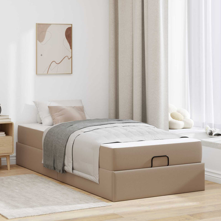 Sengeramme med madras Andet 2 pcs Gyldenbrun PVC