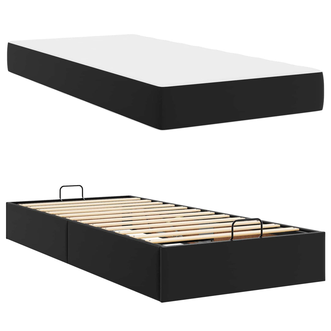Sengeramme med madras Andet 2 pcs Sort PVC