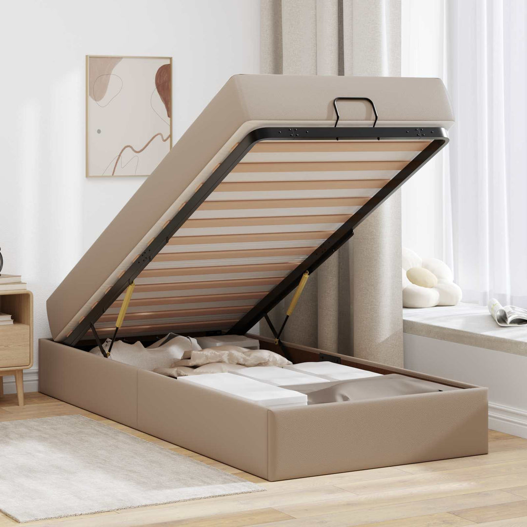 Sengeramme med madras Andet 2 pcs Gyldenbrun PVC