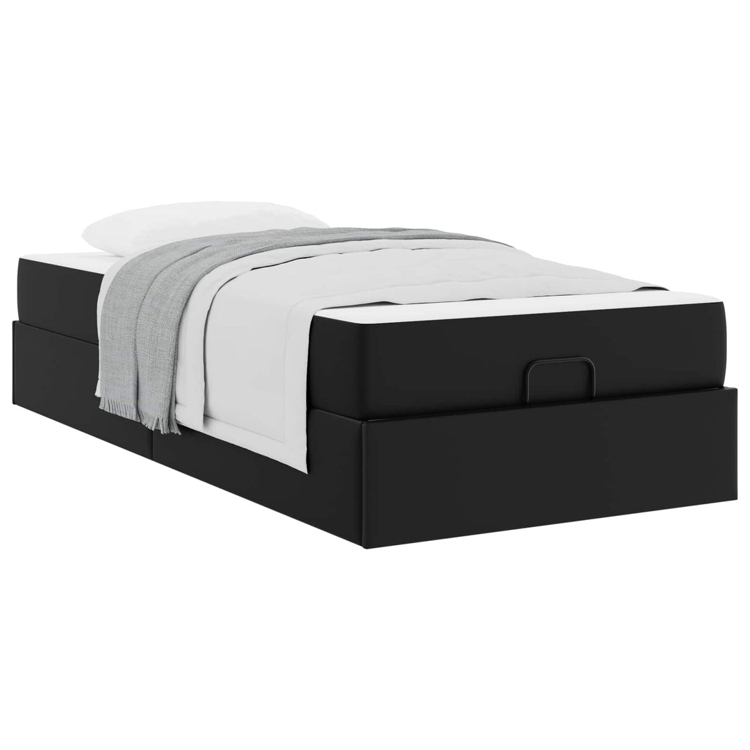 Sengeramme med madras Andet 2 pcs Sort PVC