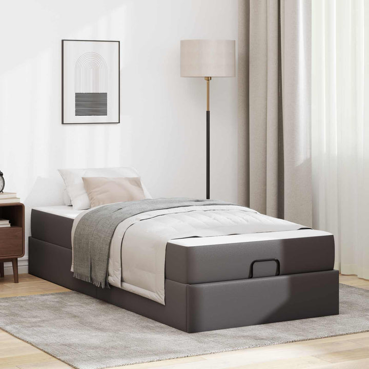 Sengeramme med madras Andet 2 pcs Grå PVC
