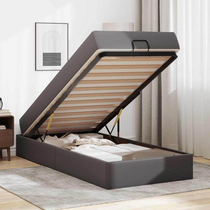Sengeramme med madras Andet 2 pcs Grå PVC
