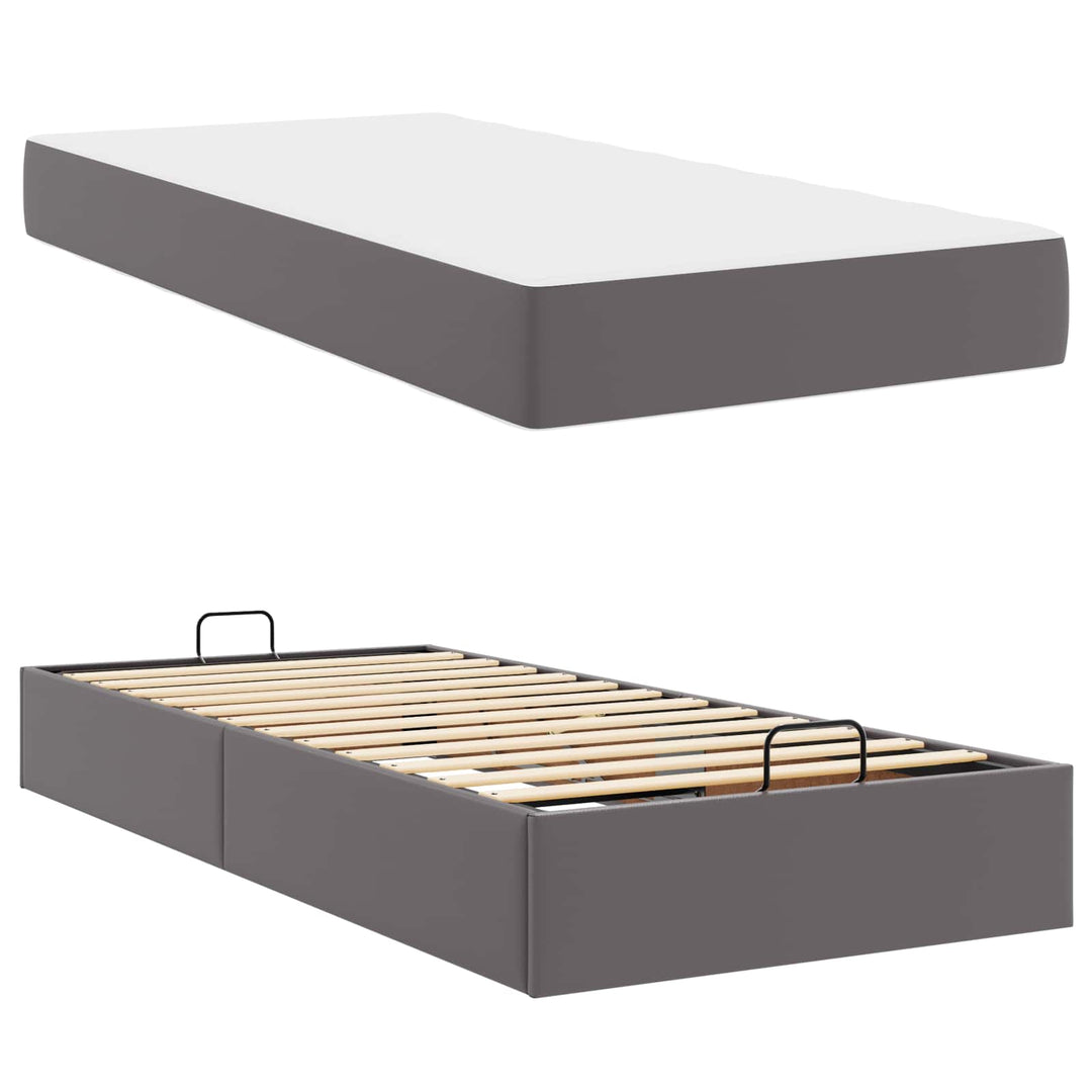Sengeramme med madras Andet 2 pcs Grå PVC