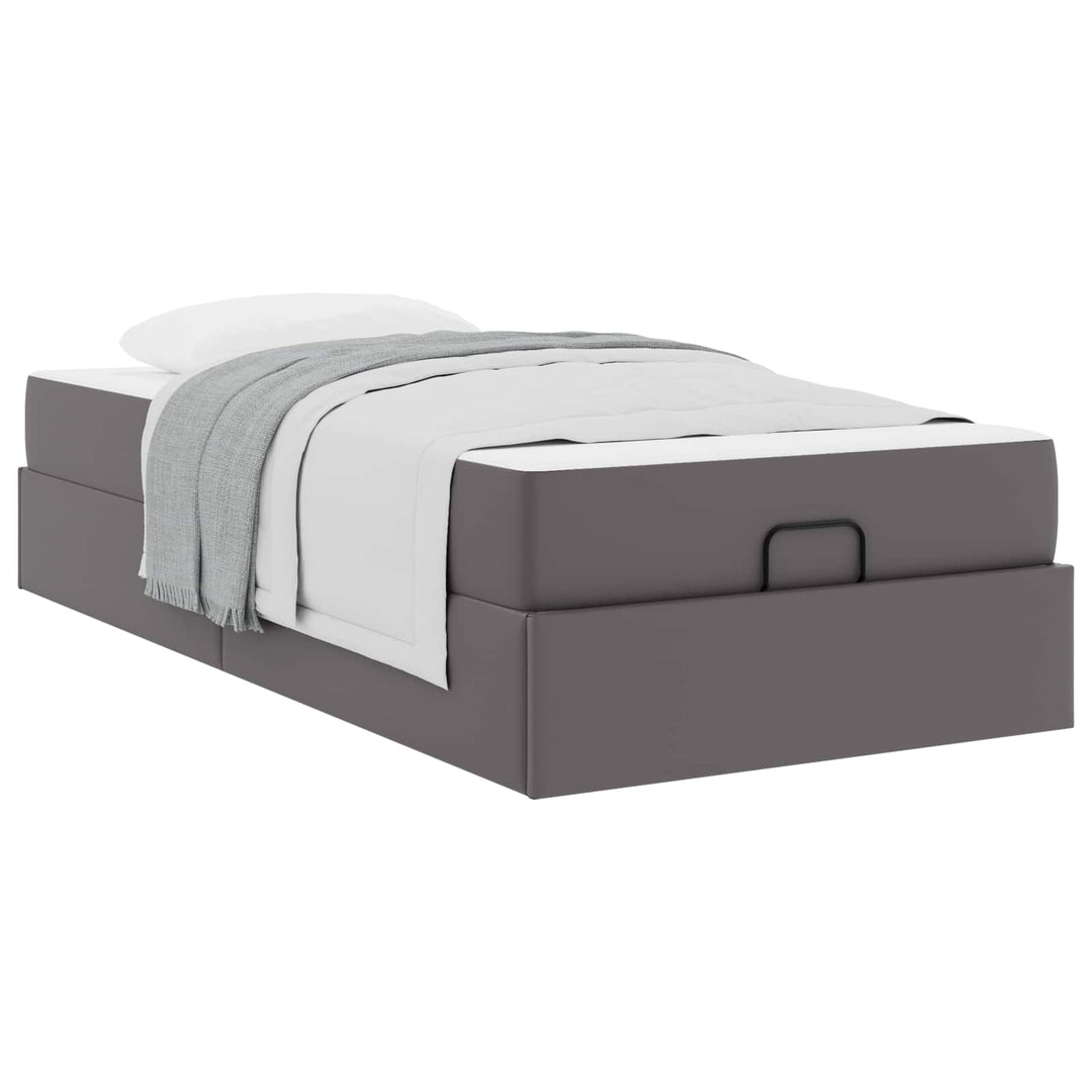 Sengeramme med madras Andet 2 pcs Grå PVC
