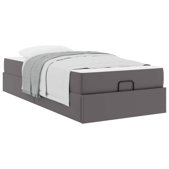 Sengeramme med madras Andet 2 pcs Grå PVC