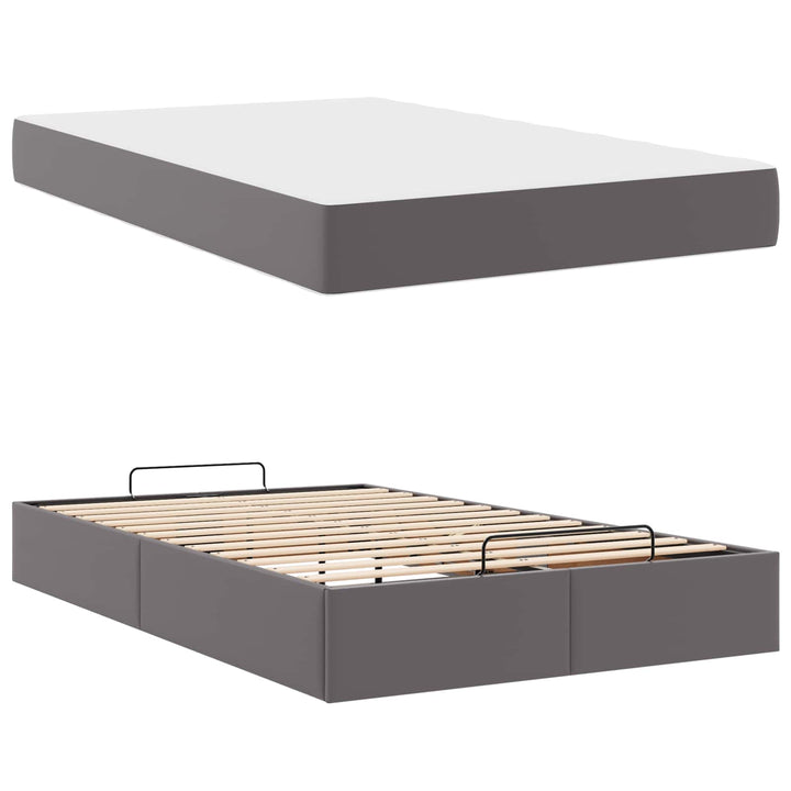 Sengeramme med madras Andet 2 pcs Grå PVC