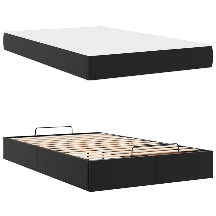 Sengeramme med madras Andet 2 pcs Sort PVC