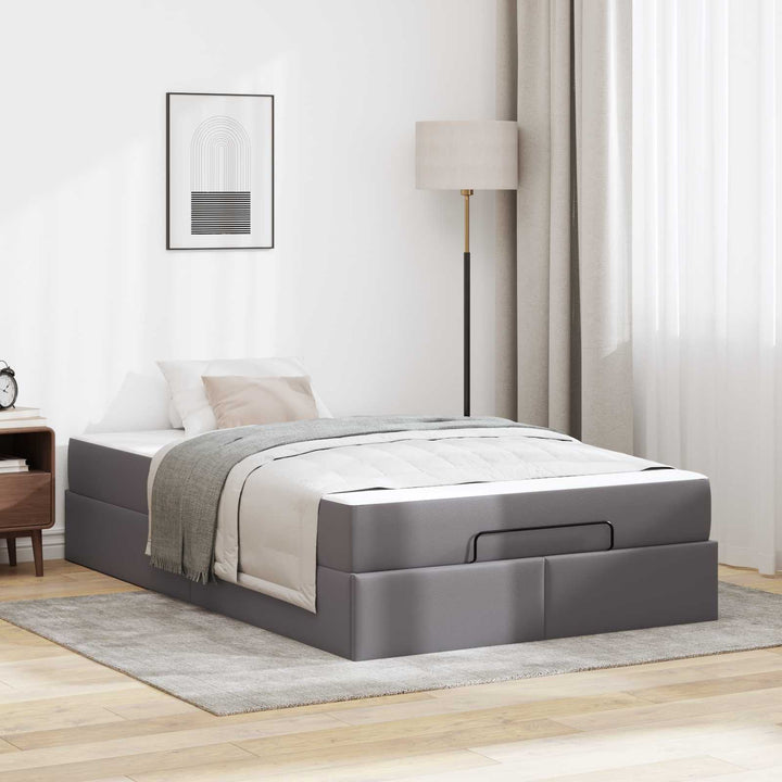 Sengeramme med madras Andet 2 pcs Grå PVC