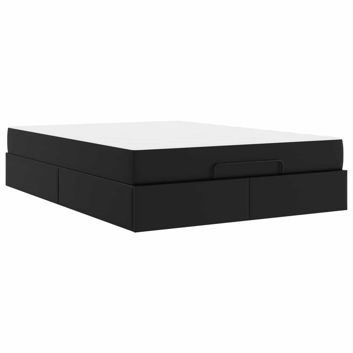 Sengeramme med madras Andet 2 pcs Sort PVC