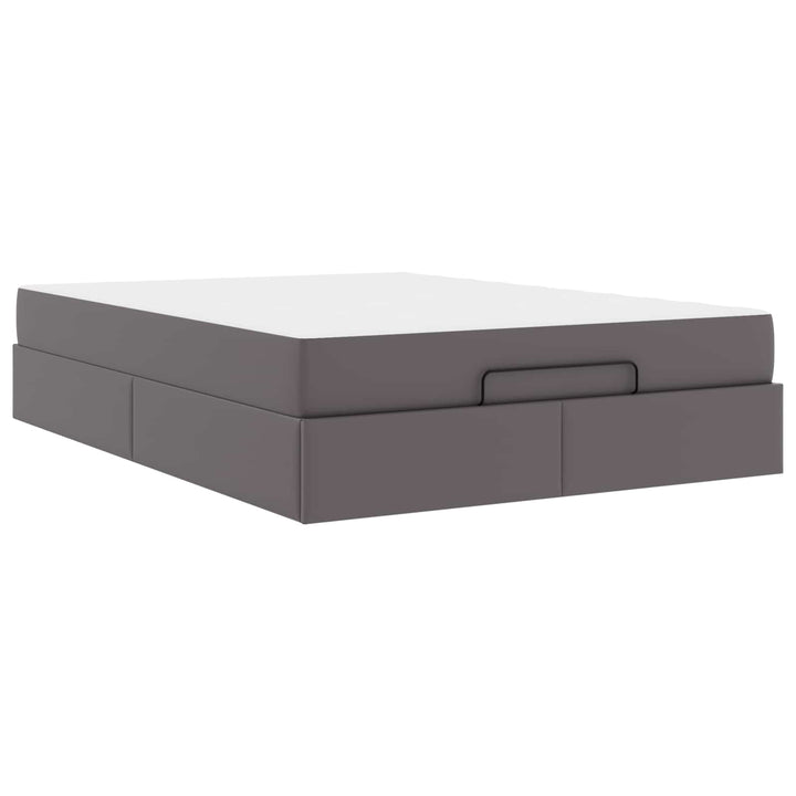 Sengeramme med madras Andet 2 pcs Grå PVC