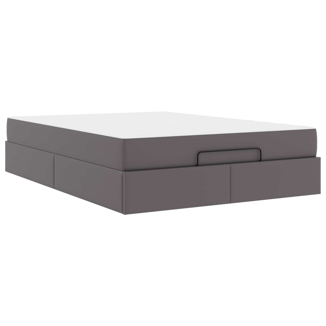 Sengeramme med madras Andet 2 pcs Grå PVC