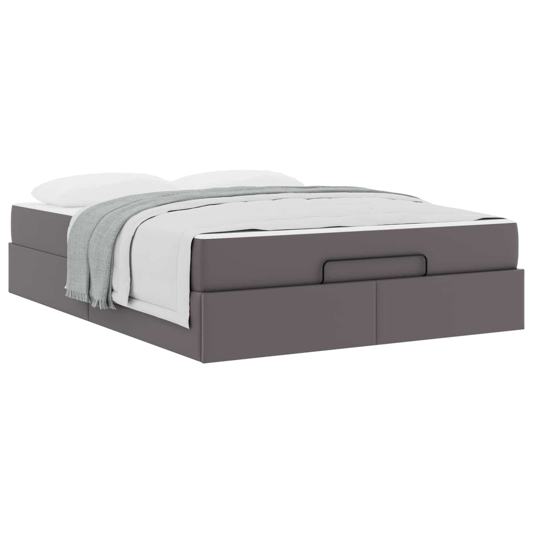 Sengeramme med madras Andet 2 pcs Grå PVC