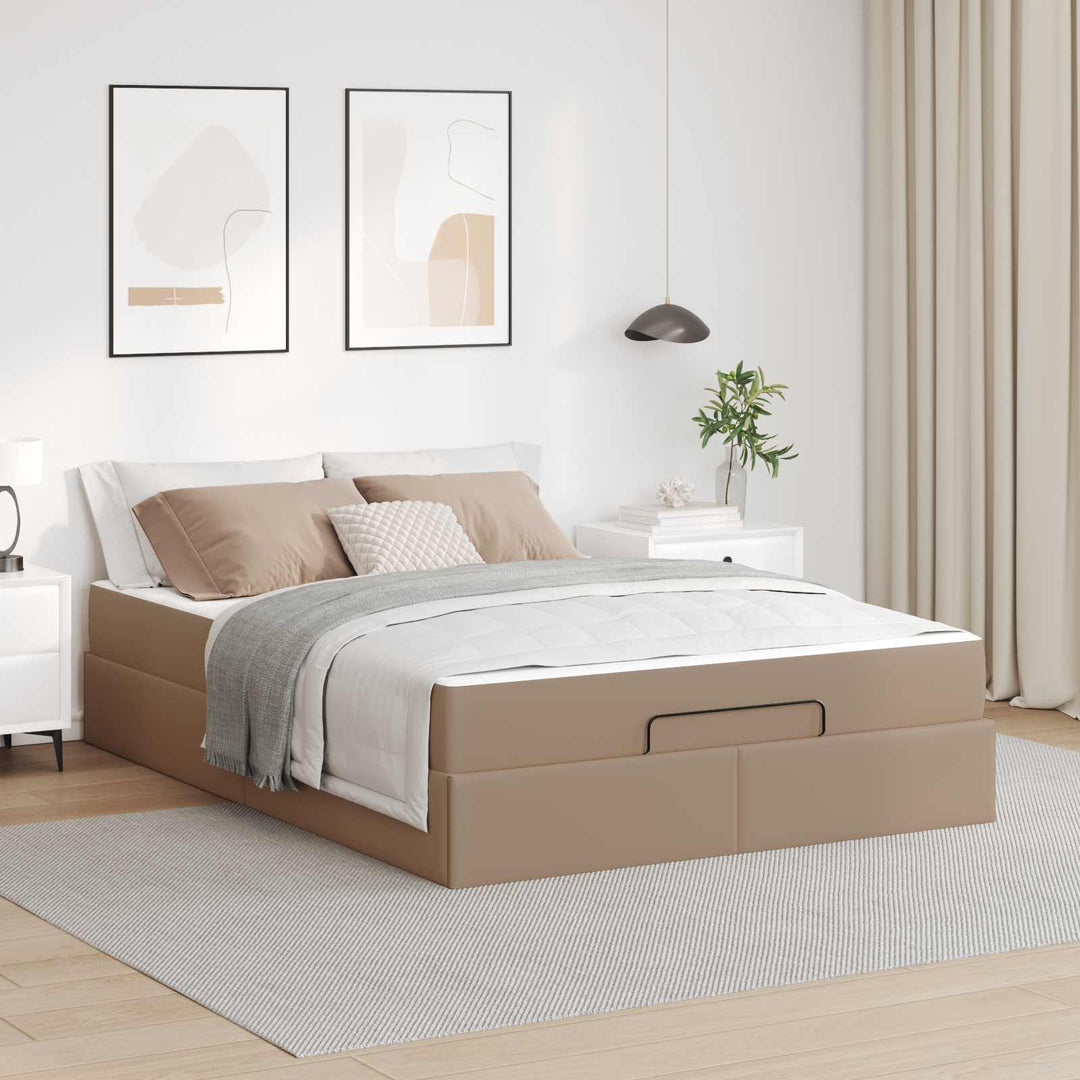 Sengeramme med madras Andet 2 pcs Gyldenbrun PVC
