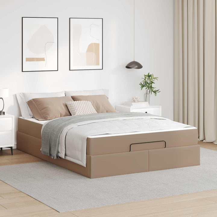 Sengeramme med madras Andet 2 pcs Gyldenbrun PVC
