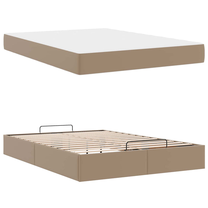Sengeramme med madras Andet 2 pcs Gyldenbrun PVC